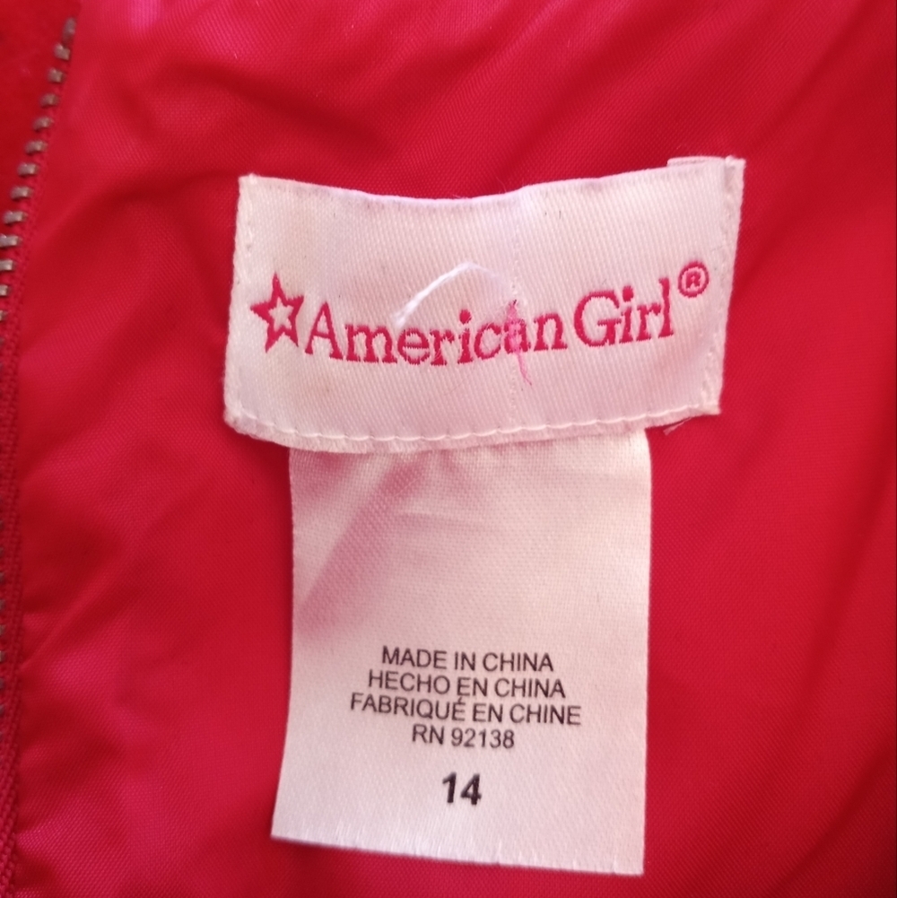 American Girl Tis The Season Red Velvet Satin Tulle Pleated Holiday Party Dress - Picture 5 of 5